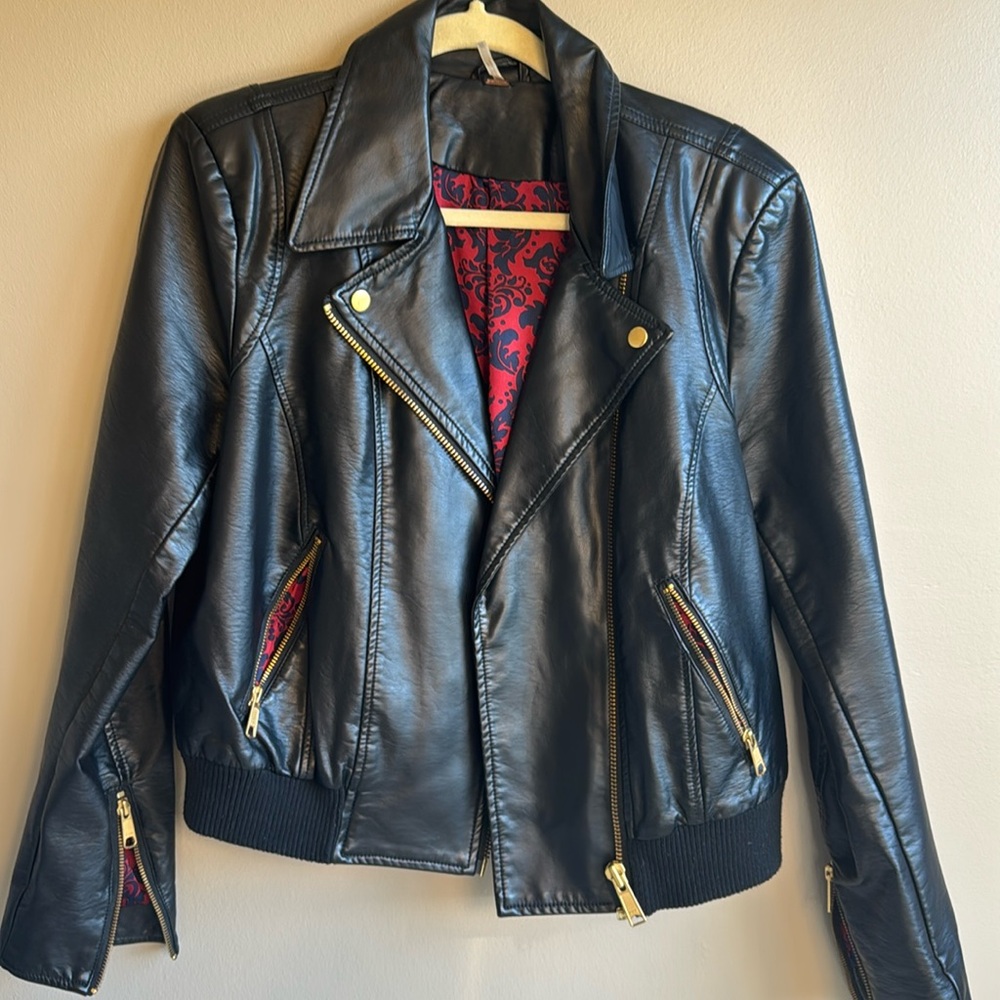 Faux leather coat
